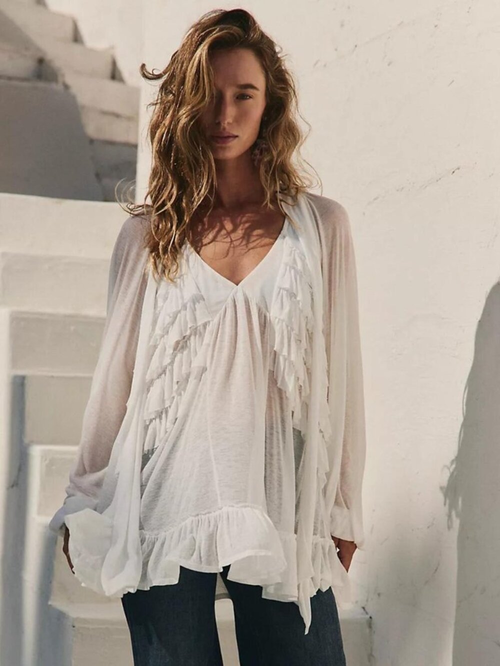 Free People Ponza White Tunic Top